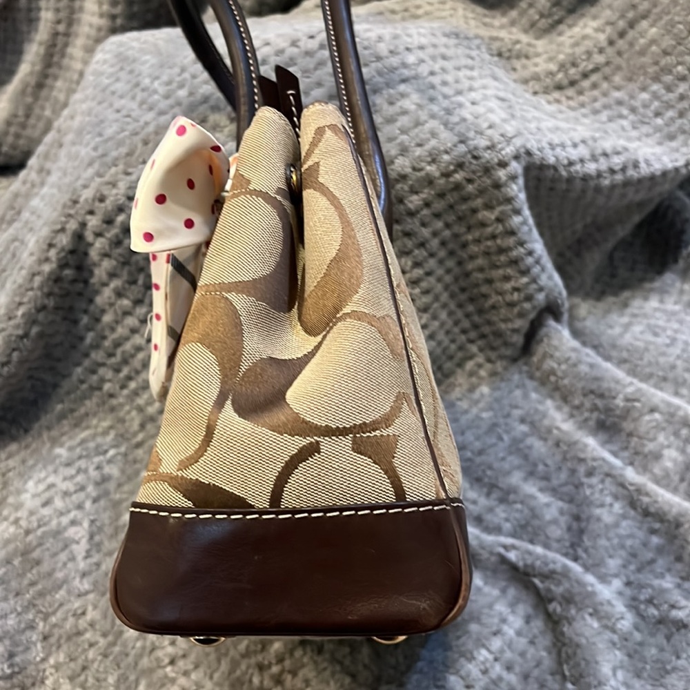 COACH signature brown/tan double handle tote - Picture 7 of 12
